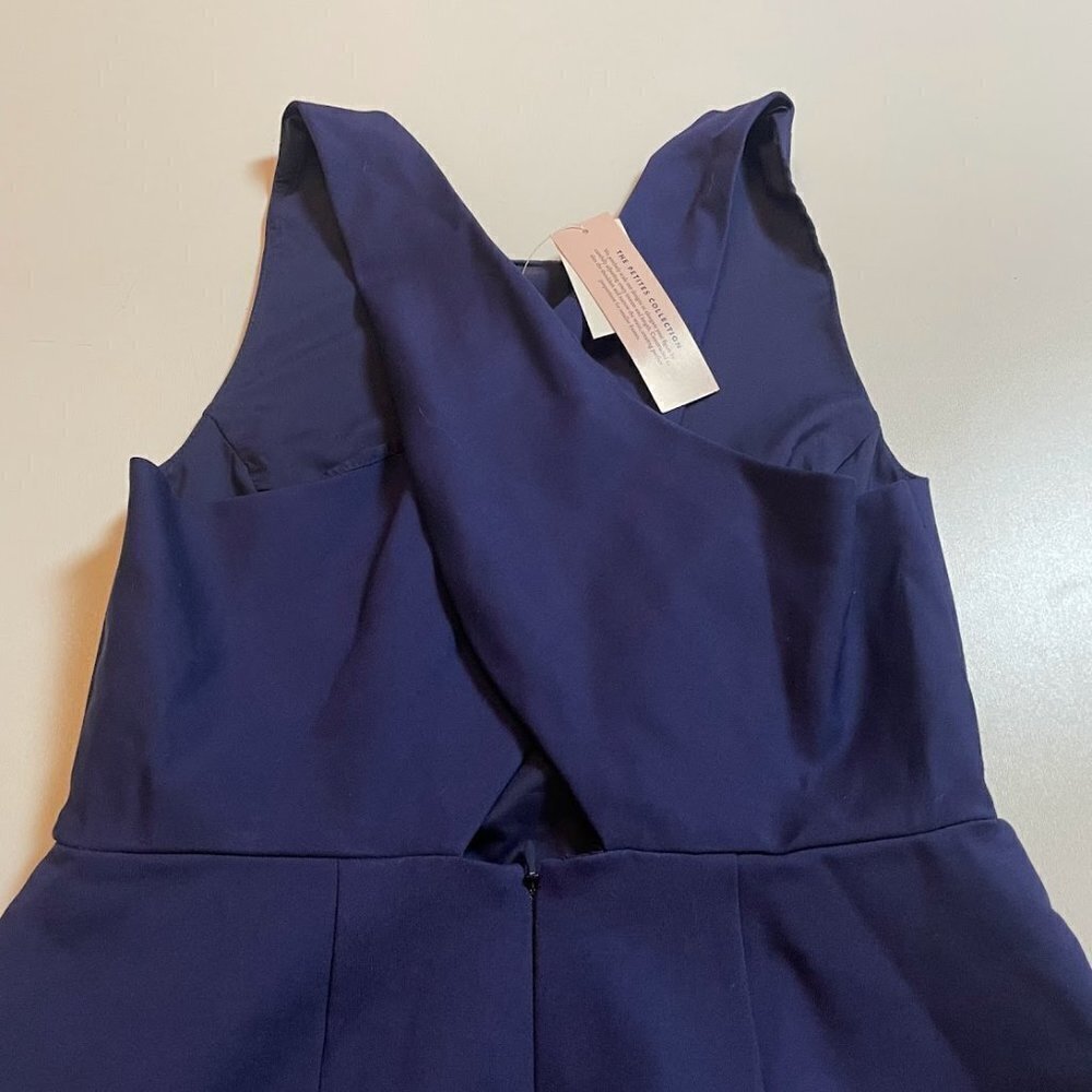 NWT Banana Republic Dress Crossback Ponte Midi Navy Blue Cut Out Sleeveless 6P - Picture 7 of 14
